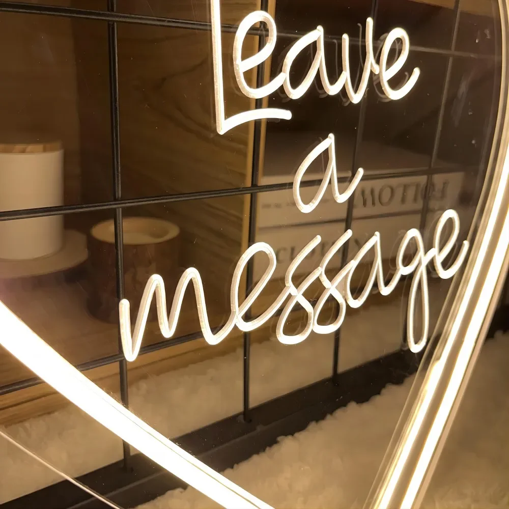 Leave A Message Neon Sign Sculpture Personal Custom-tailor LED Lights For Wedding Family Party Decoration Coffee Bar Wall Decors