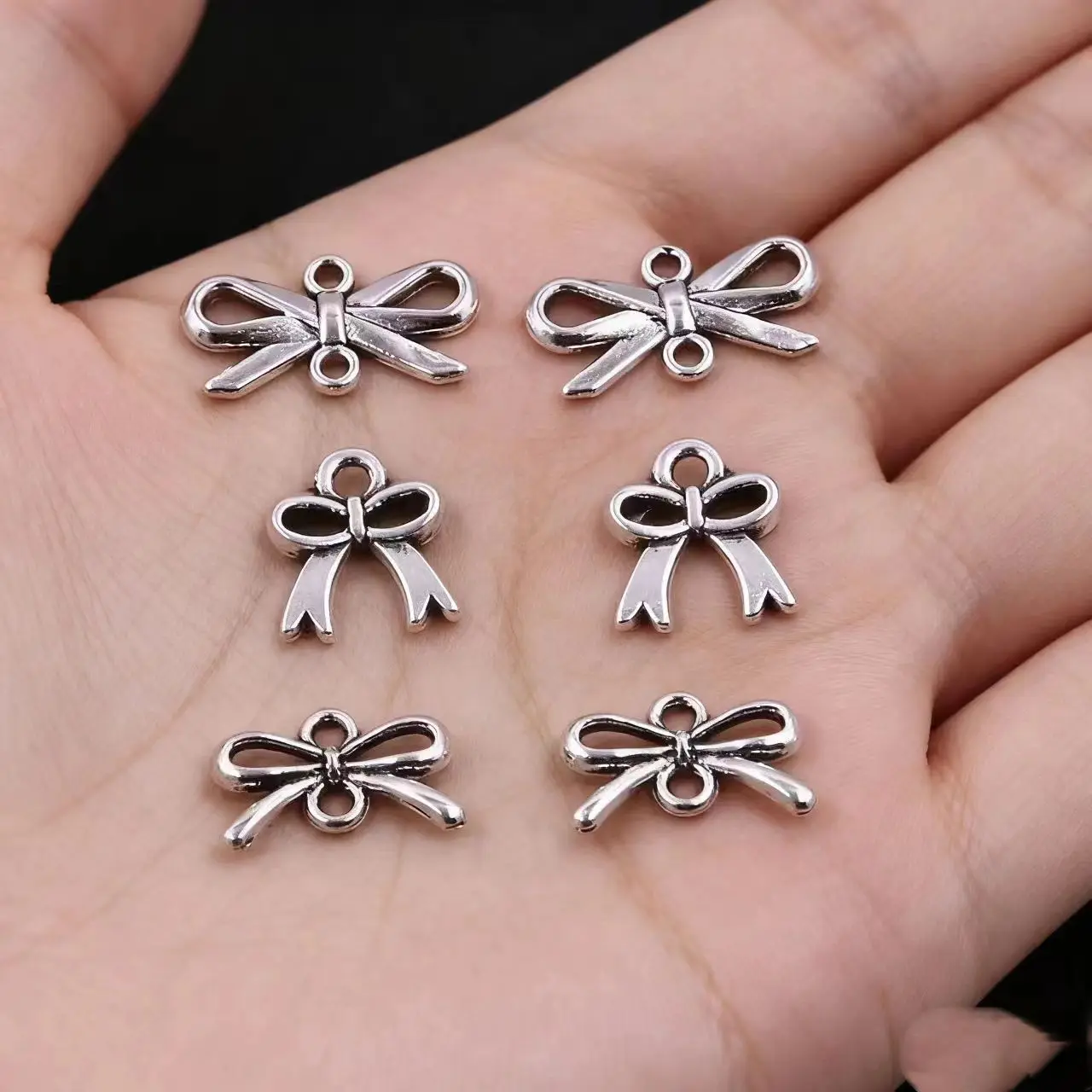 30Pcs/Lot 3 Styles Bow Tie Charms Animal Beautiful Connector Metal Alloy For DIY Necklace Bracelet Earrings Marking