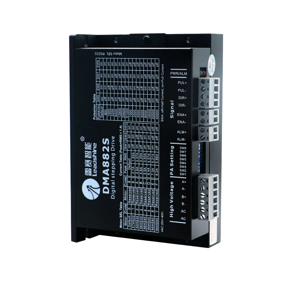 HLTNC Stepper Motor Driver DMA882S 2-phase Digital Stepper Motor Driver 20-80VAC 2.7-8.2A for Nema34 for Cnc