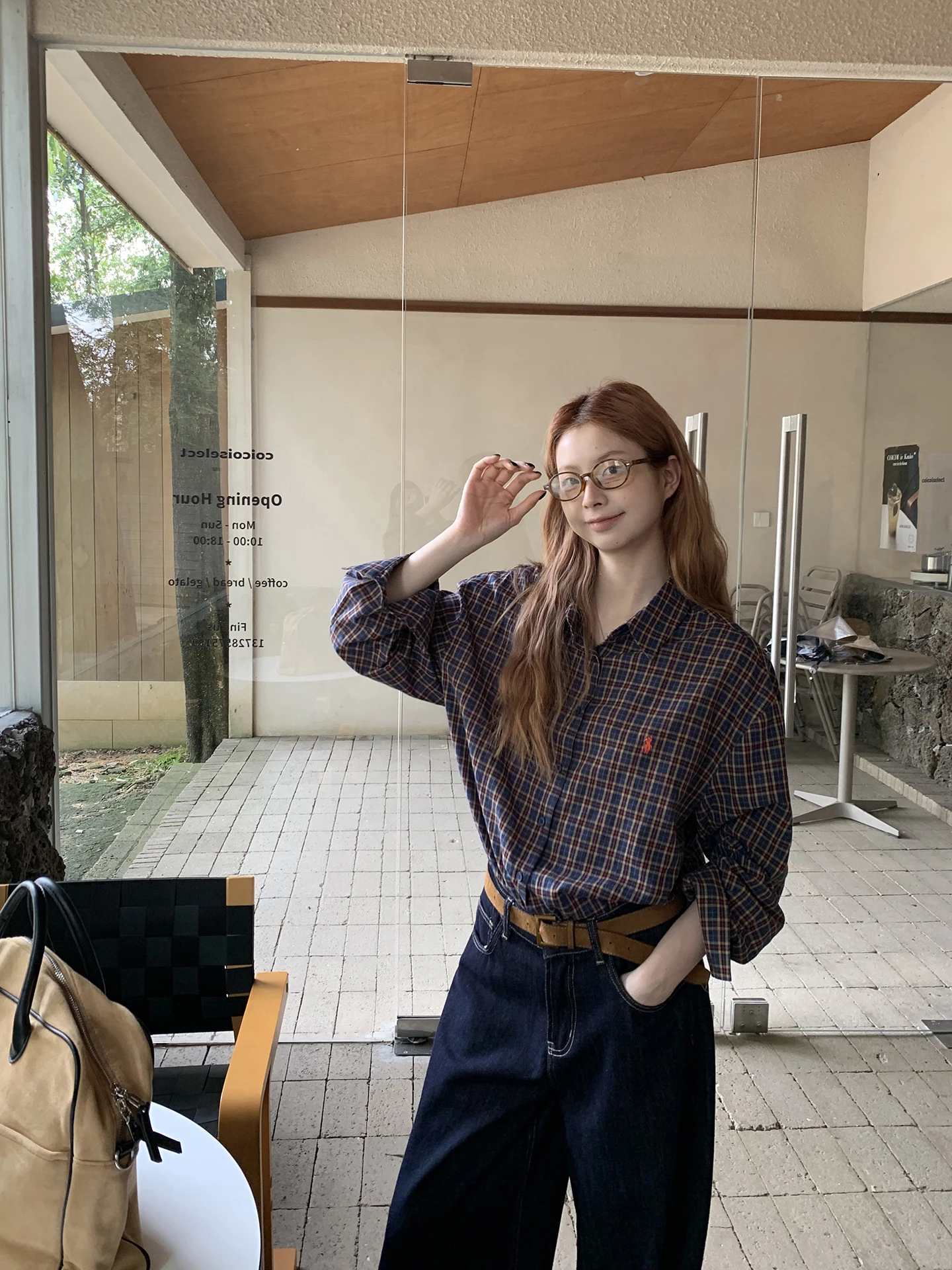 

Red Dot Store Women's Plaid irt Long Sve Autumn Faionable Cotton Straight Cut Ne Button up Casual Ele Top