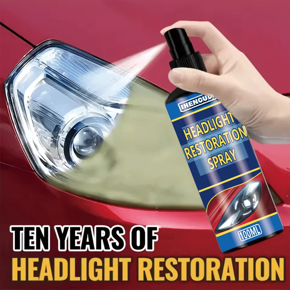 100ml Car Headlight Restoration Spray - Efficient Restoration and Polishing, Long-Lasting Clarity, Ideal for Car Lighting
