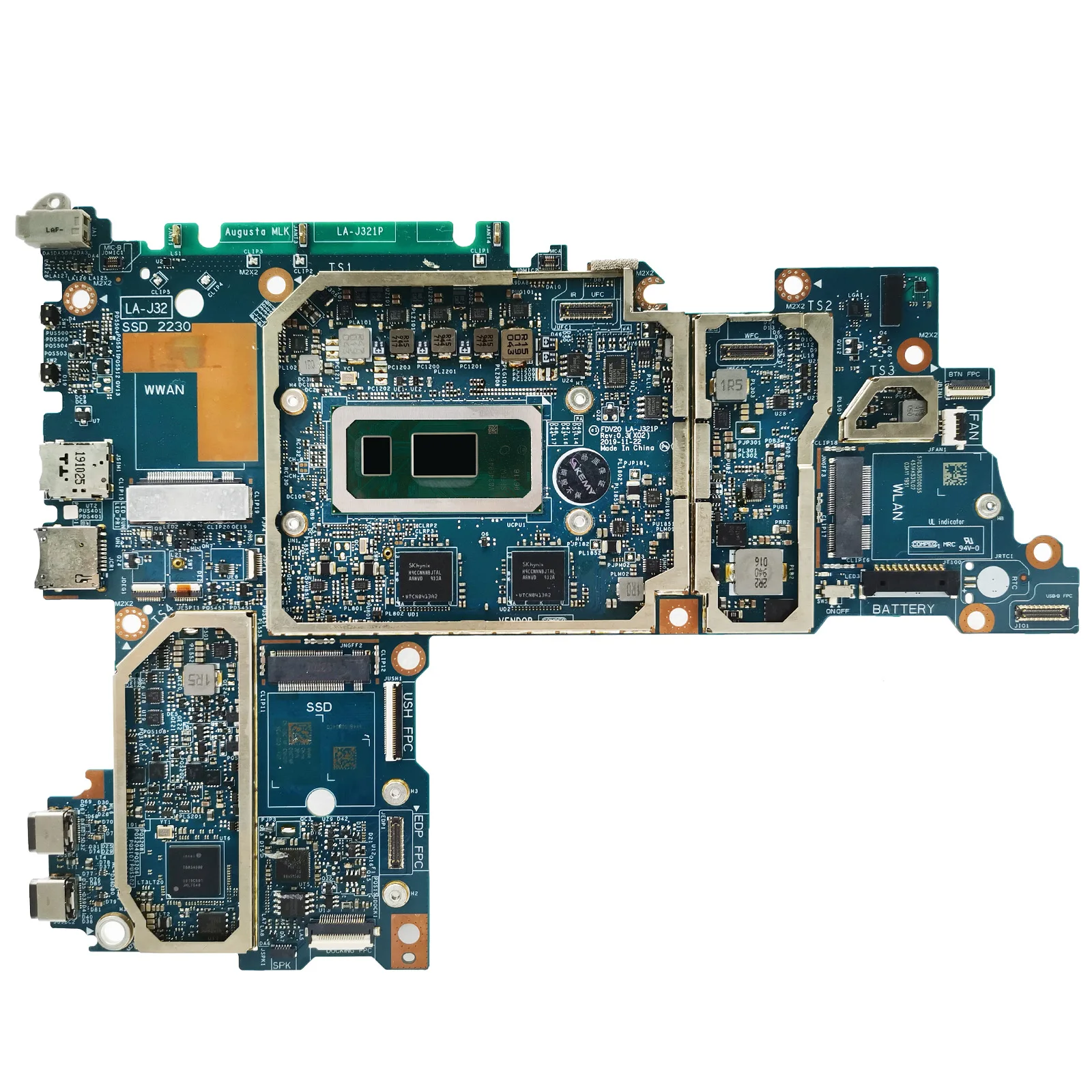 Motherboard LA-J321P untuk Laptop Dell Latitude 7210 Mainboard 0CTKYT 09XR7X dengan i5-10310U i7-10610U CPU 8GB RAM