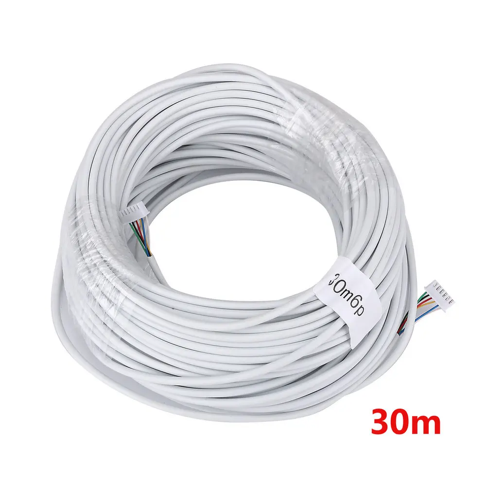 MAOTEWANG 2.54*6P 6 Wire Cable For Video Intercom Color Video Door Phone Doorbell 15/30/50M Wired Intercom Cable Extend RVV wire