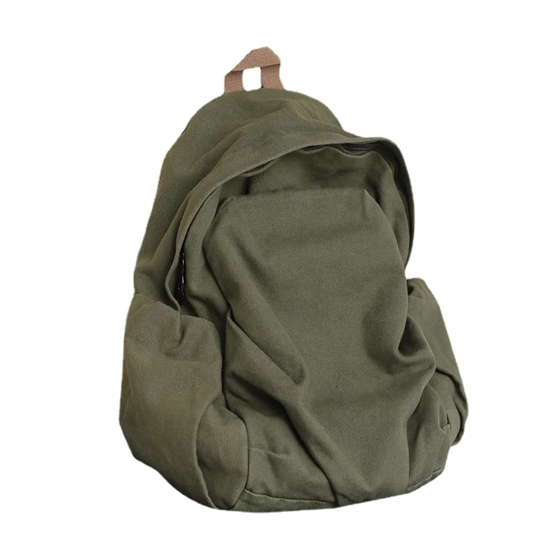 Washable Canvas Backpack for Women Simple and High School Versatile College Student Backpack Drape Big School Bags for Girls