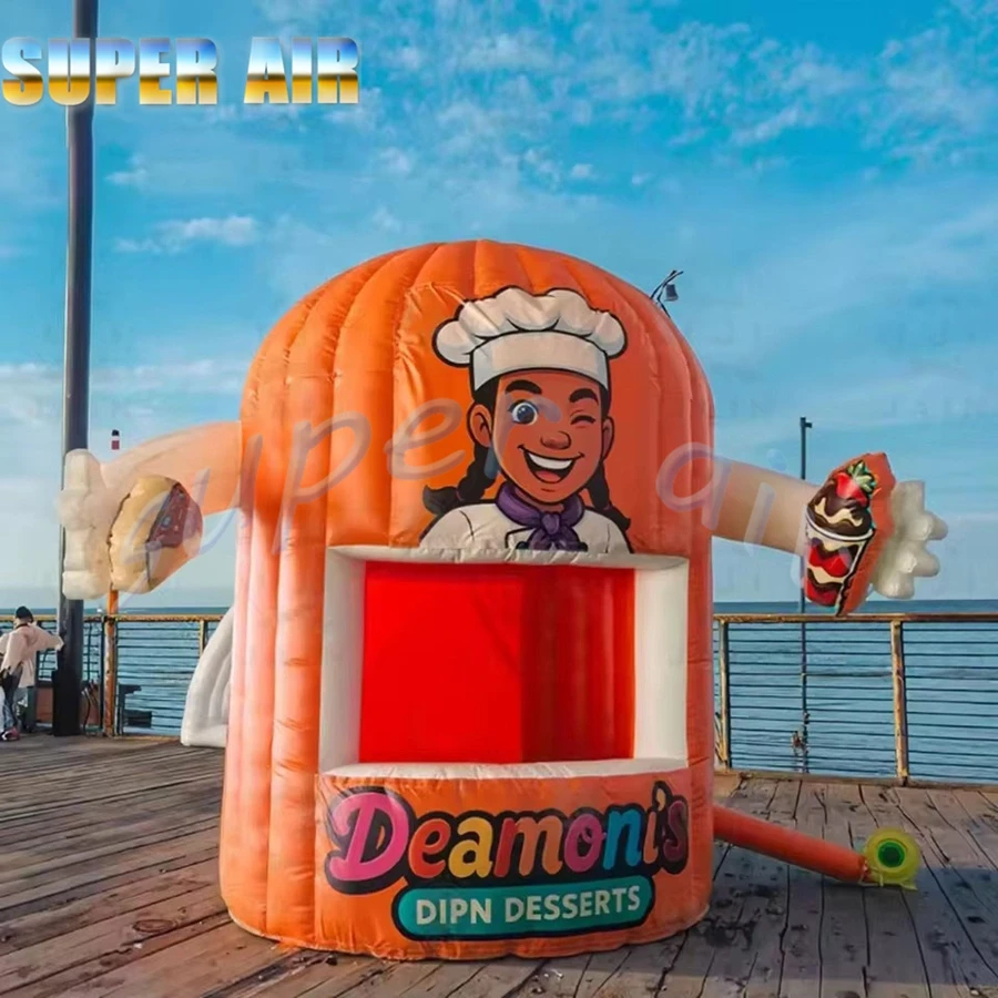 Barraca inflável de sobremesa para publicidade externa de alta qualidade por atacado com ventilador para vendas de acampamento ou promoção de estacionamento