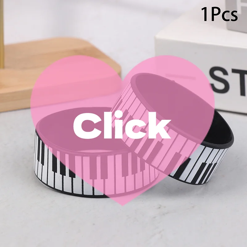 

1pcs Fashion Piano Keyboard Silicone Bracelets Perfect For Music Lovers And Festivals, Suitable For All Seasons