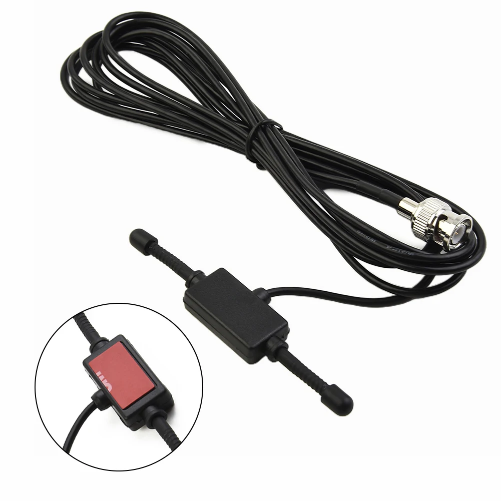 Wide Frequency Range VHF UHF Dipole Antenna with BNC Male Connector and Glass Adhesive Mounting for Car and Truck