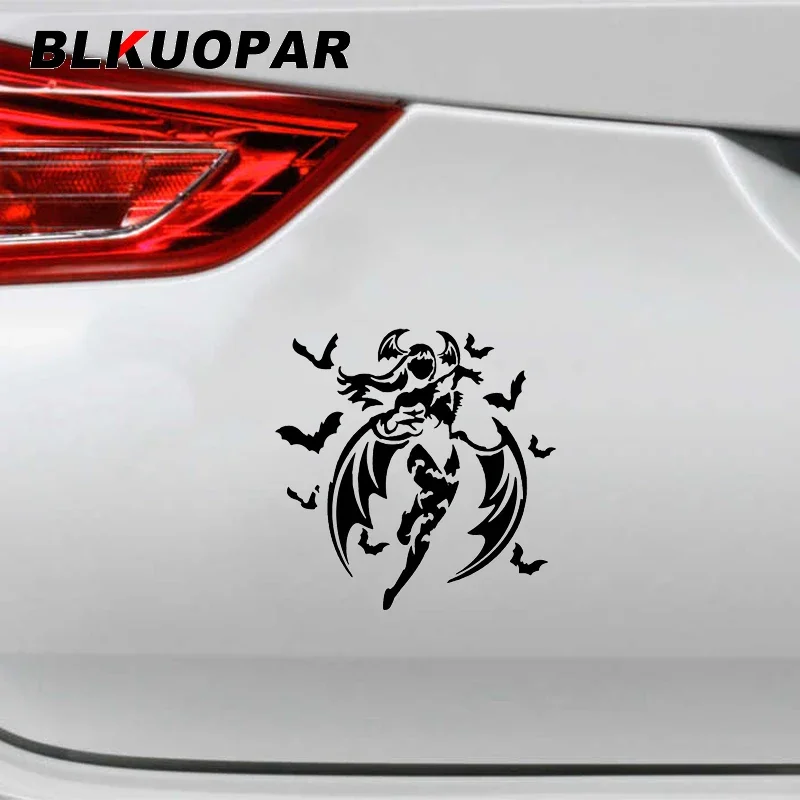 BLKUOPAR Ghost Winged Bat Horror Portrait Of Hell's Female Demon Car Stickers Personality Waterproof Decal Windows Trunk Styling
