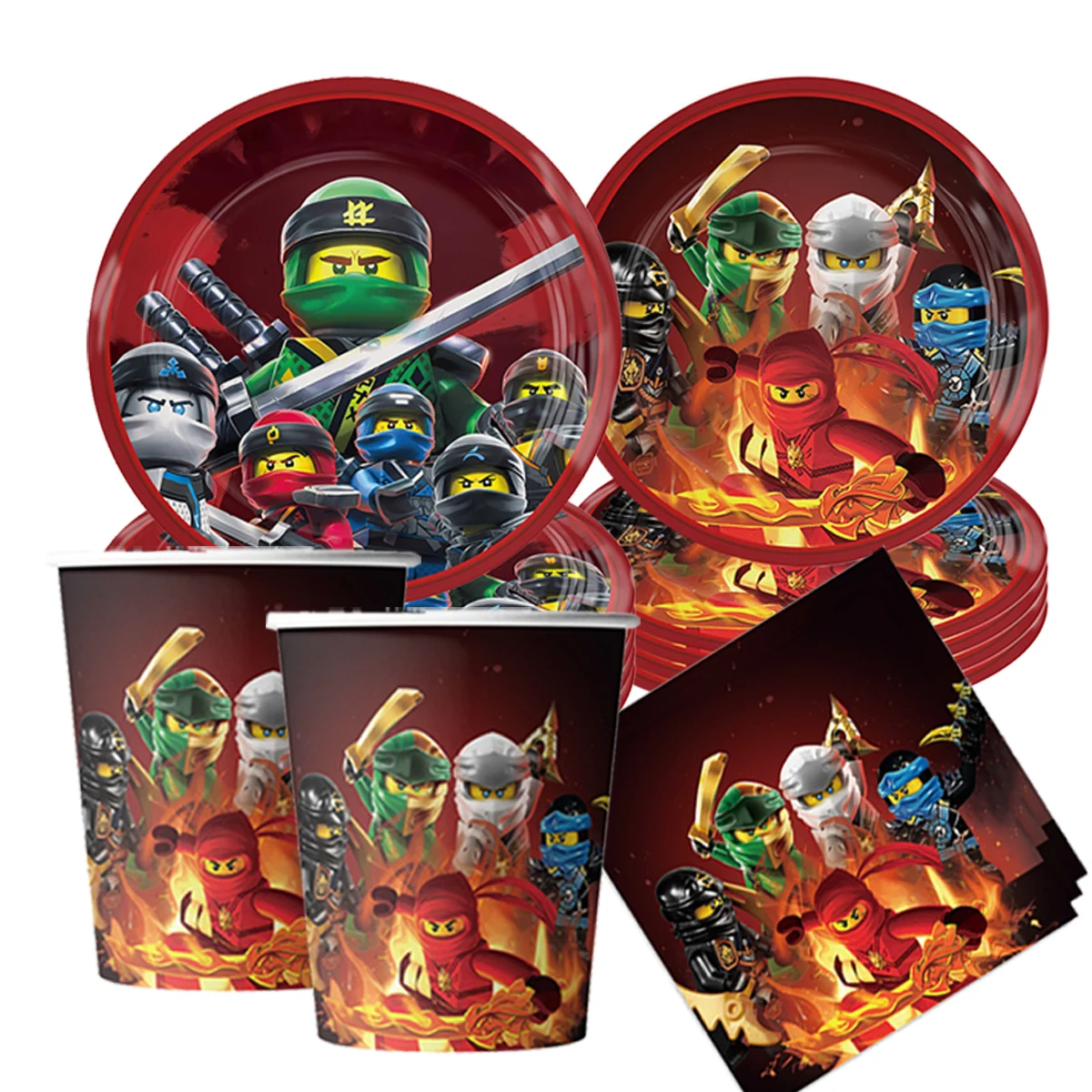 النينجا حفلة عيد ميلاد الديكور أدوات المائدة أكواب المناديل لوحة بالون حفلة لصالح عيد الميلاد لوازم شنطة هدايا راية مفرش المائدة #2