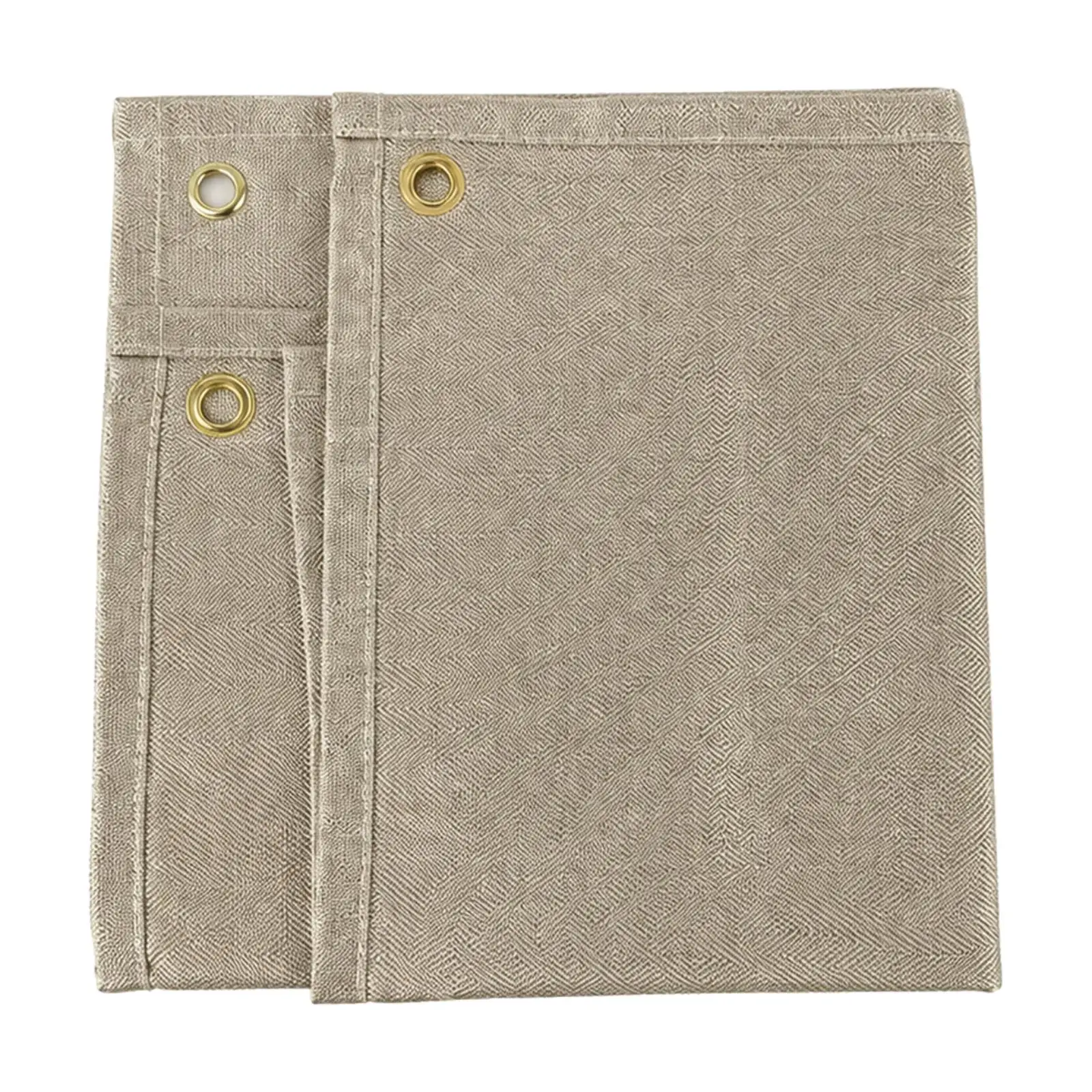 Woven Fire Blanket with Metal Grommets Flame Retardant Square Fire-Resistant Blanket Camping Heating Appliance Heat Barrier