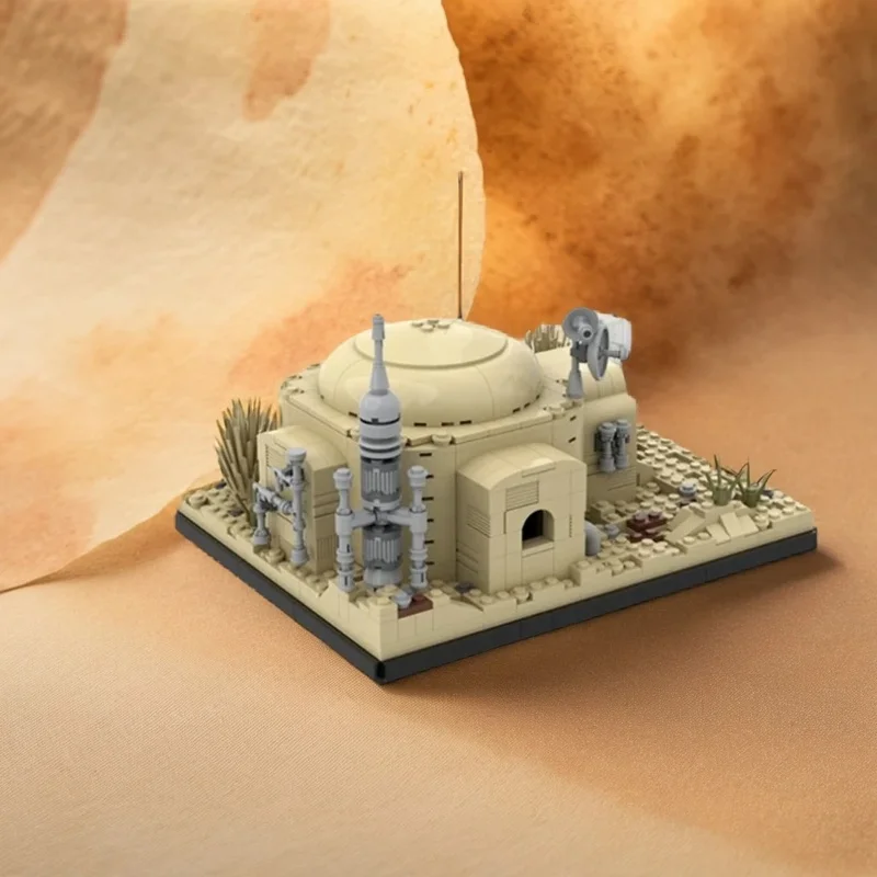 695pcs MOC SW Owen Lars Home On Tatooine PDF Instructions Model Building Blocks Decor Desk Display Shelf Accent Gift For Adults