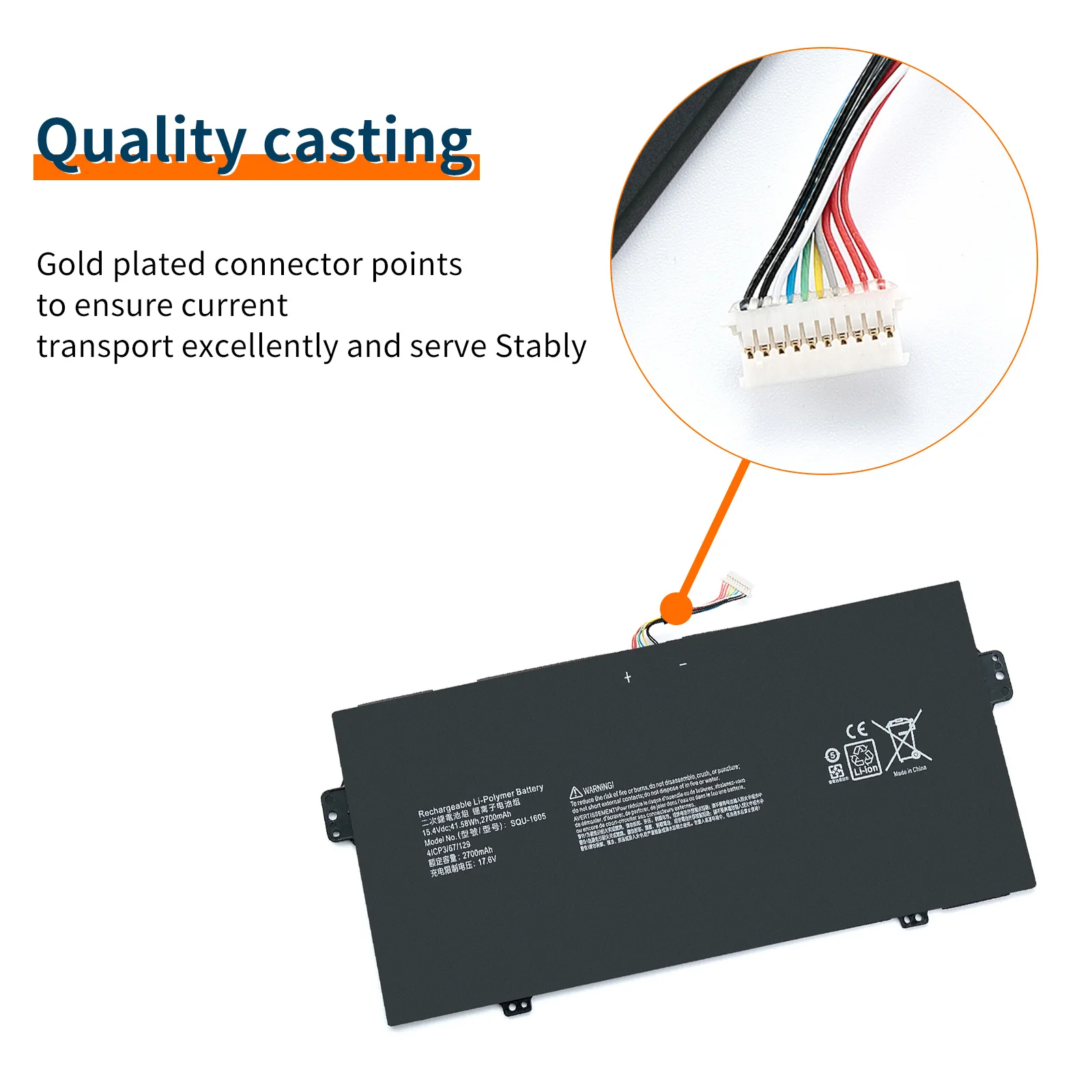 SQU-1605 batterie d'ordinateur portable Pour ACER Swift 7 S7-371 SF713-51 Pour Acer Spin 7 SP714-51 Rivière CP3/67/129 15.4V 41.58WH/2700mAh