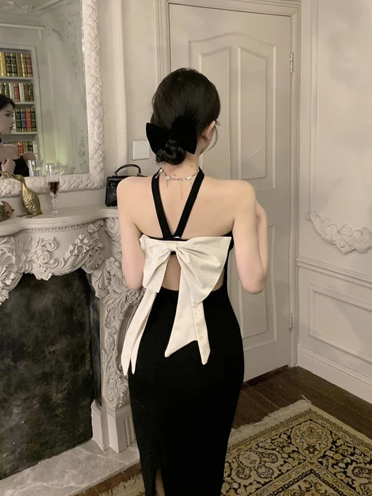 

Ele Bla Off-oulder Gown with Ne Hanging Bow Design Sexy Bal Adult Ceremony Dr Princes Sle High Waist Zipper