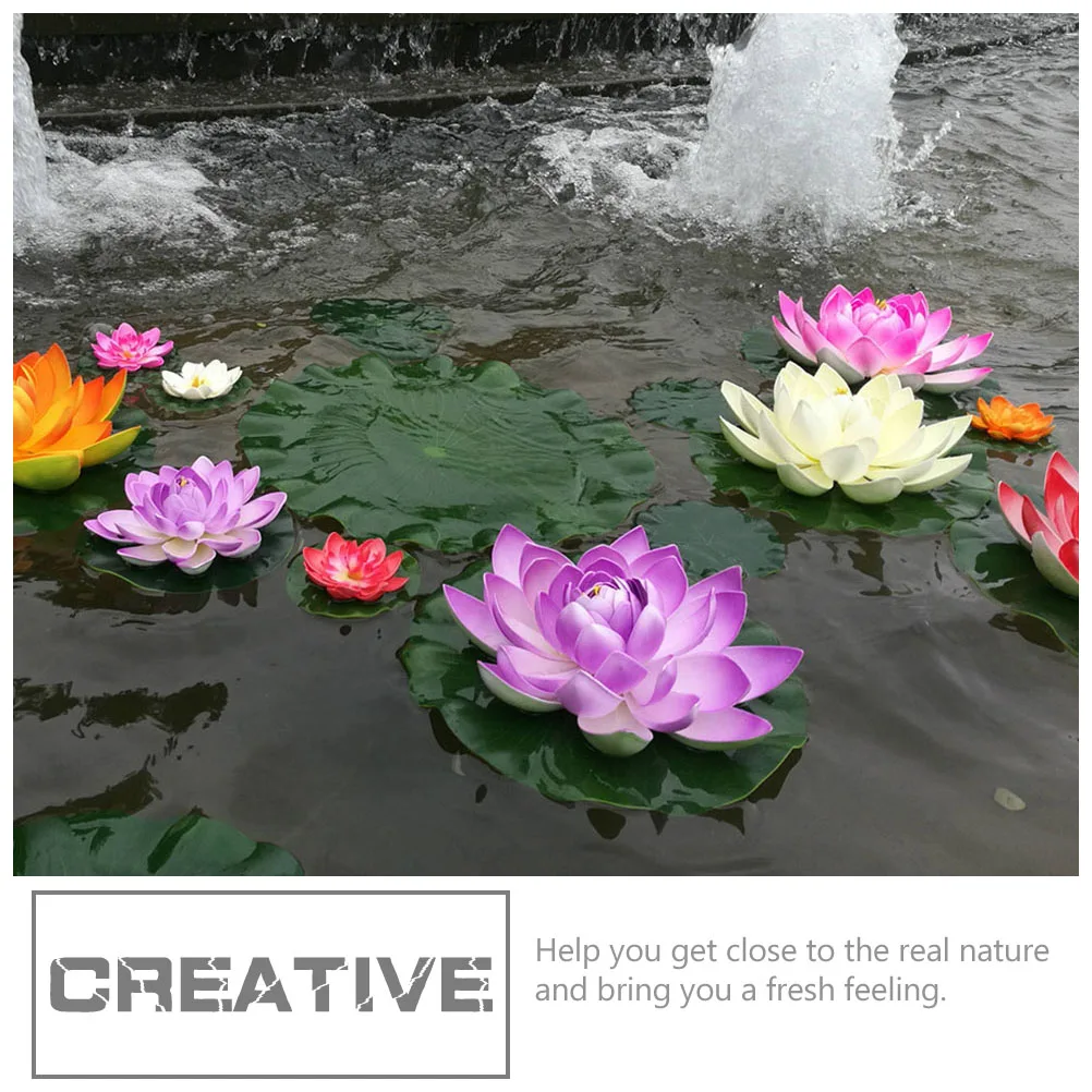 

5pcs Simulated Floating Lotus Artificial Waterproof Realistic Garden Pond Decor For Home Patio Simulation Plant Artificial Water