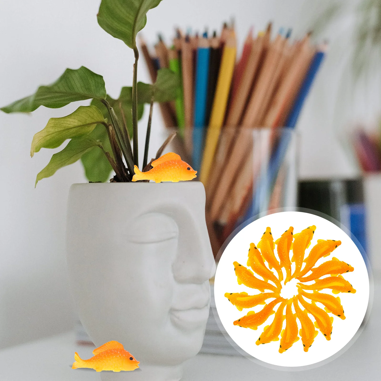 

15pcs Goldfish Adornment Resin Micro Landscape Decor Mini For Garden Bonsai Desktop Home Office Micro Landscaping Ornament