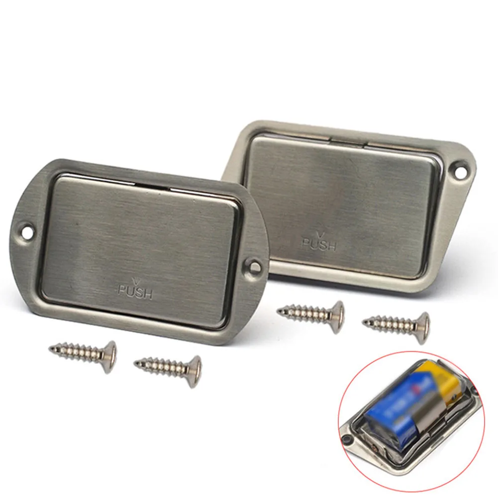 Electric Guitar Battery Box Cover Stainless Steel Slanted/Elliptical Style Pickup Battery Box 78x45mm/80x45mm Guitars Parts