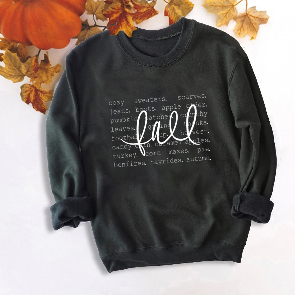 Fall Definition Sweatshirt Thanksgiving Halloween Party Female Round Neck Top TeeThanksgiving Gift for Her Fall Cozy Sweatshirt