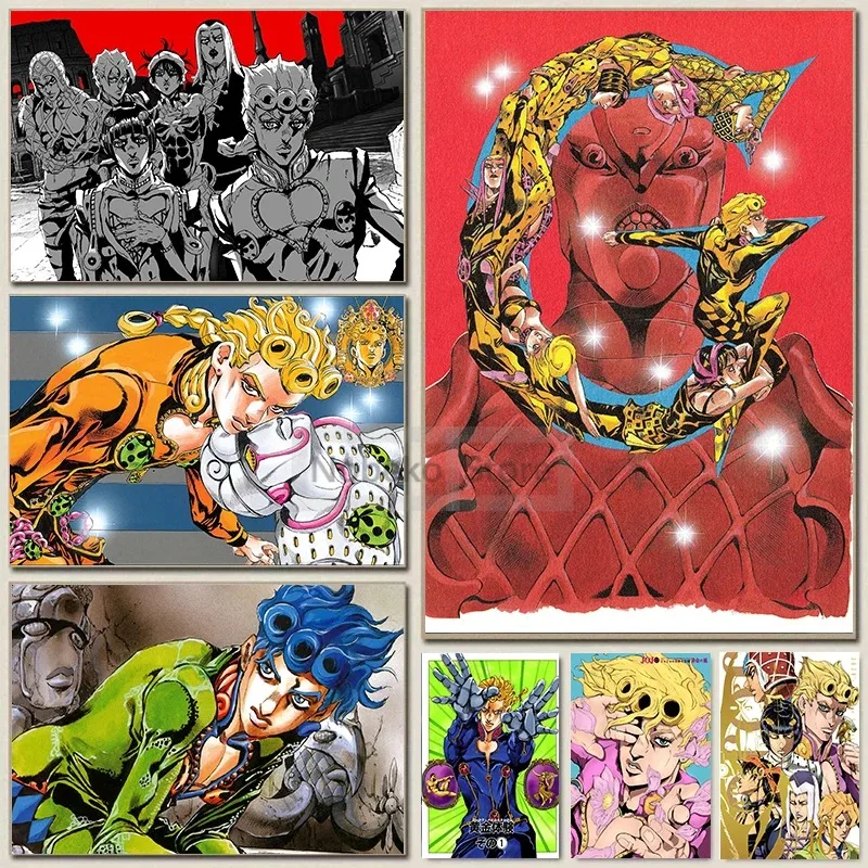 Classic Japanese Comic JOJO's Bizarre Adventure Golden Wind Poster and Prints Canvas Painting Wall Art Pictures Home Room Decor