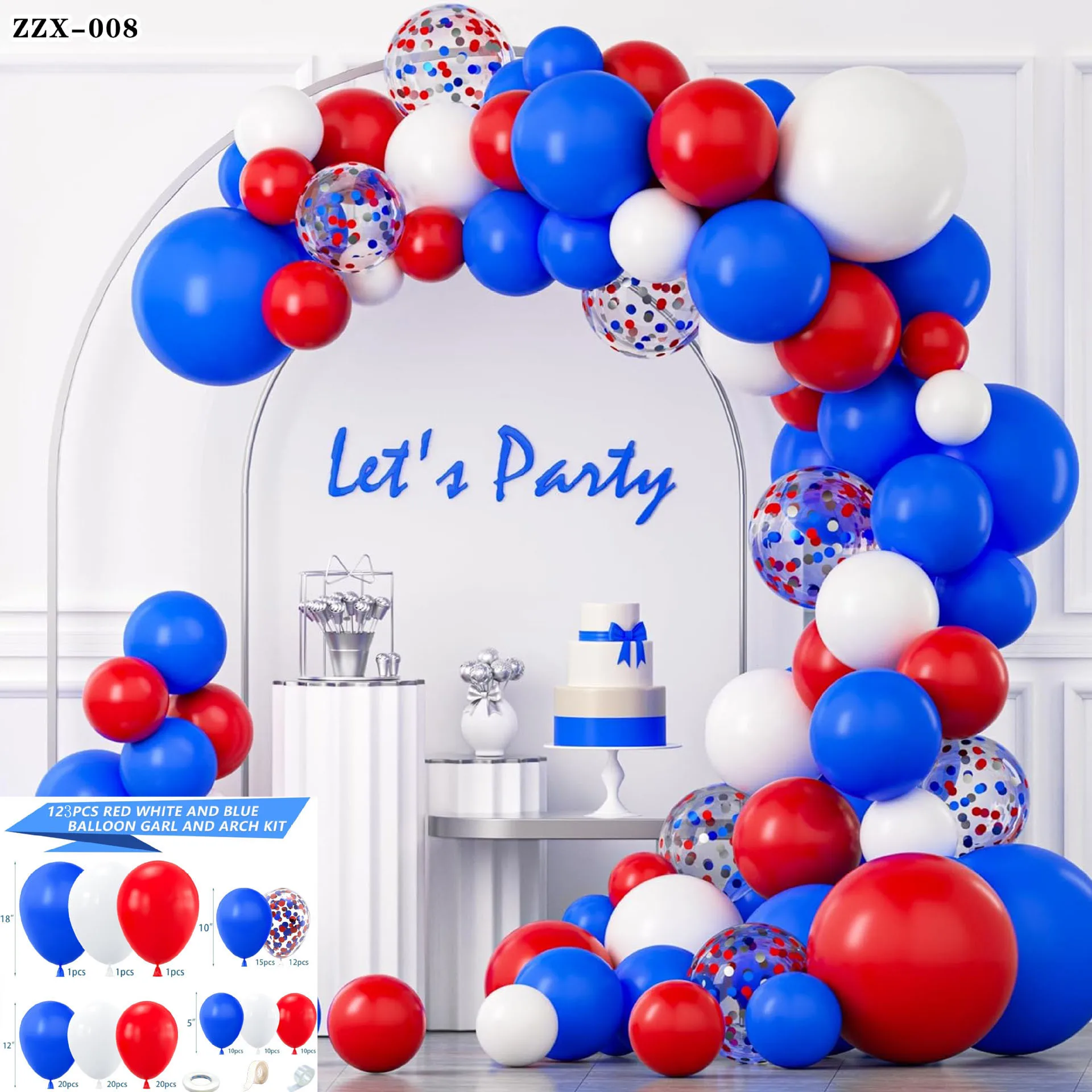 Rot-blaues Farbblock-Latex-Ballon-Set – Party-Ballons mit lebendigem Kontrast, ideal für Geburtstag, Hochzeit, Sportveranstaltung, Dekoration – Detail 2