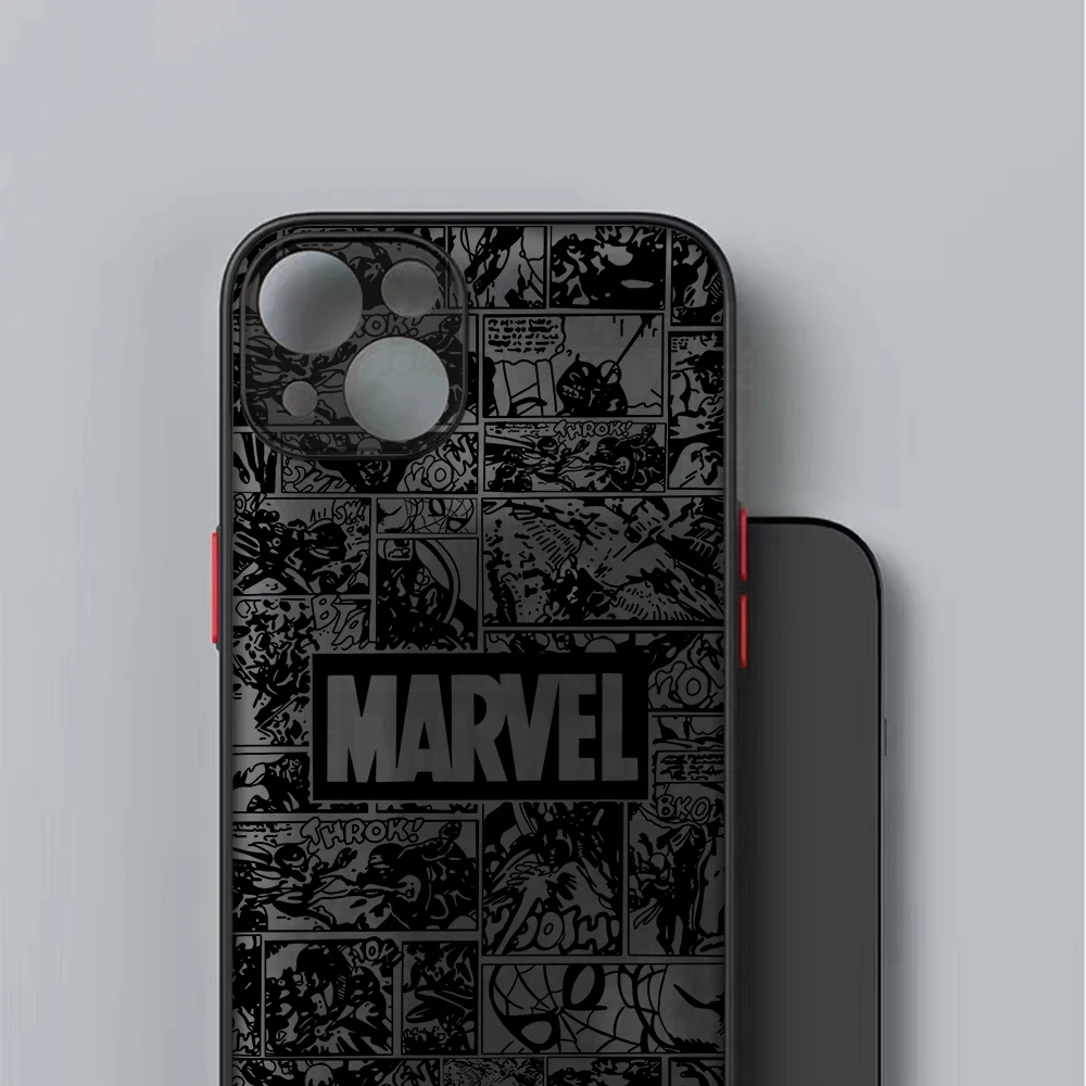 Cool Marvels Logo Phone Case for Apple iPhone 16 15 14 Plus 13 12 Mini 11 iPhone16 Pro Max X Xs XR 7 8 Matte Clear Hard Cover