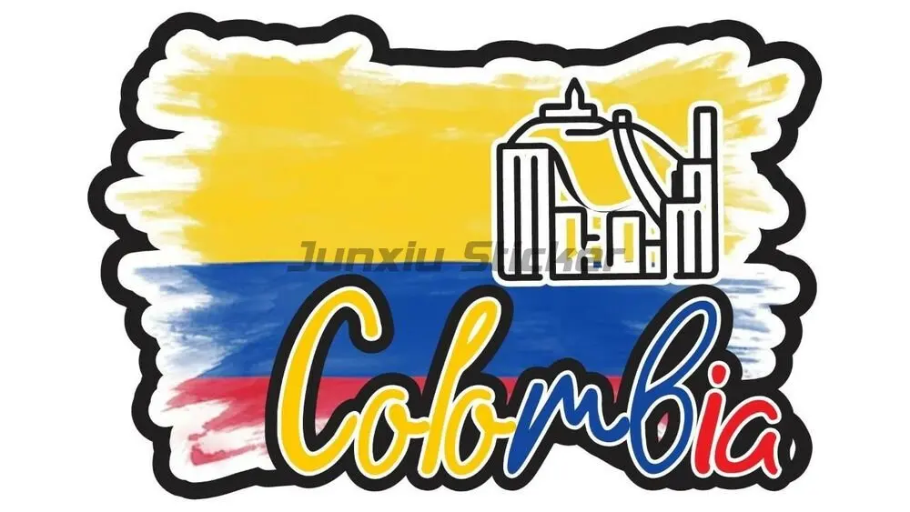 Colombia National Flag Medellin Stamp Seal Sticker Decal for Car Laptop Tablet Fridge Door Decals Stickers