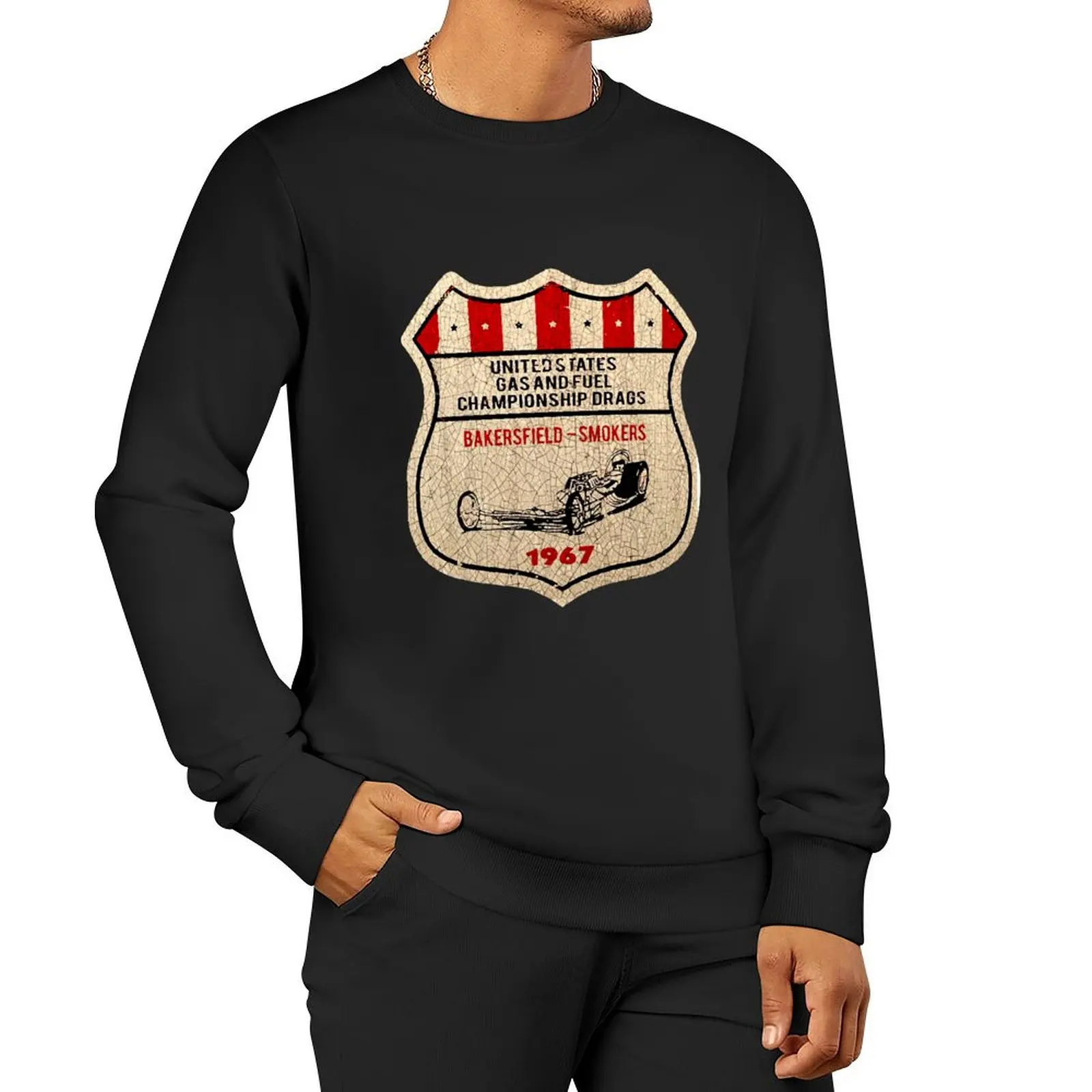 Bakersfield Drag Races 1967 Sticker Pullover Hoodie winter clothes winter man sweatshirt