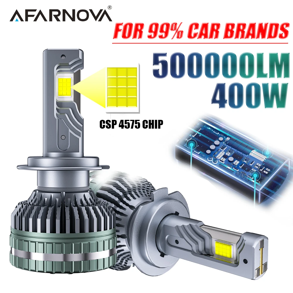 

H7 Bulbs H4 H11 LED headlight CANBUS 400W 500000LM Super bright Car lamp H8 H9 H1 HB3 HB4 9005 9006 LED for Car Fog lights Turbo