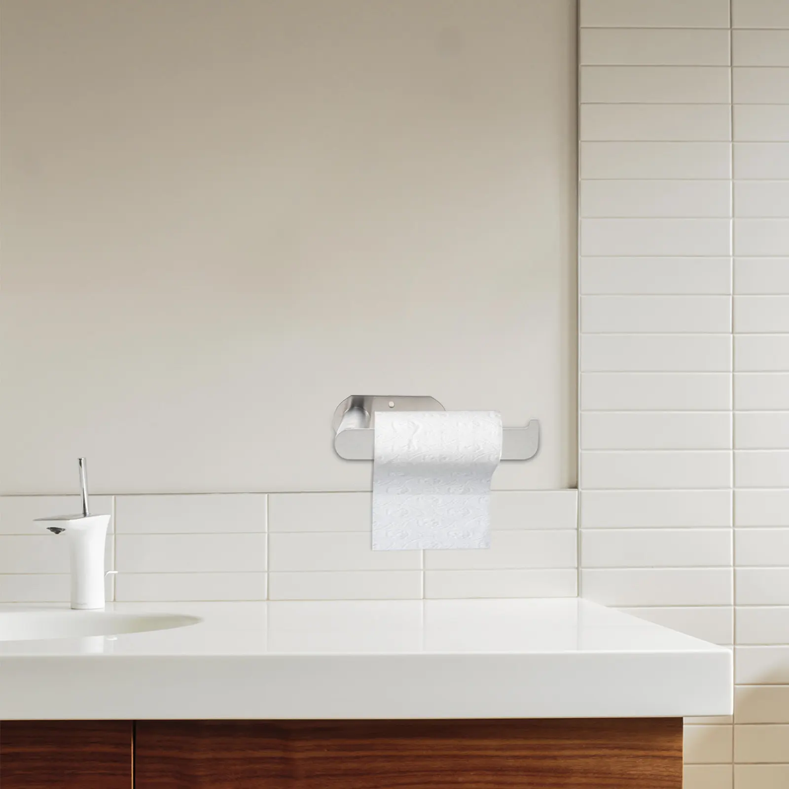 

Stainless Steel Toilet Paper Holder Multipurpose Paper Towel Rack for Bathroom Kitchen Powder Room Plastic Wrap Food Bags