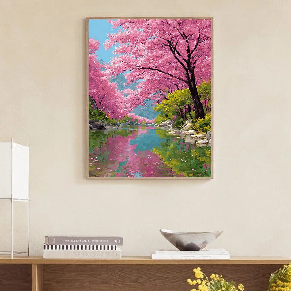 GATYZTORY Painting Paints By Numbers Landscape Forest scenery Watercolors Handpainted Oil Painting