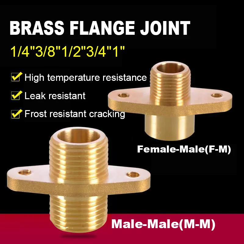 1Pcs Brass Flange Connector Female/male Thread Joint Pipe Fitting Copper Coupling Water Dispenser Accessories 1/4