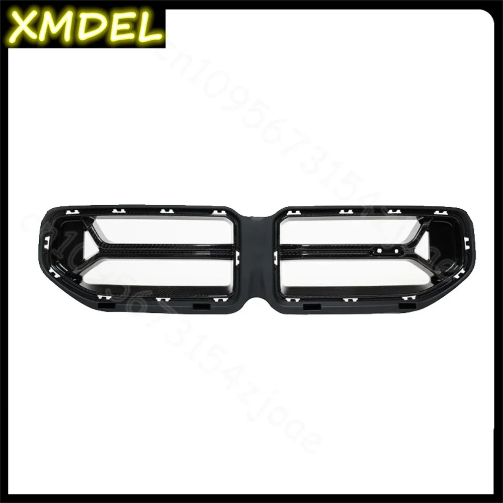 

car styling For BMW G87 M2 2022-2023 Coupe 2-Door Real Dry Glossy Black Car Upper Bumper Grille Hood Cover Mesh Grid Body Kit