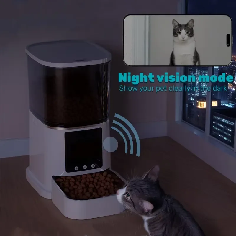 Smart Automatic Pet Feeder with Anti Clog Design and Removable Bowl for Dogs Cats Food Dispenser Alarm System Home Supply