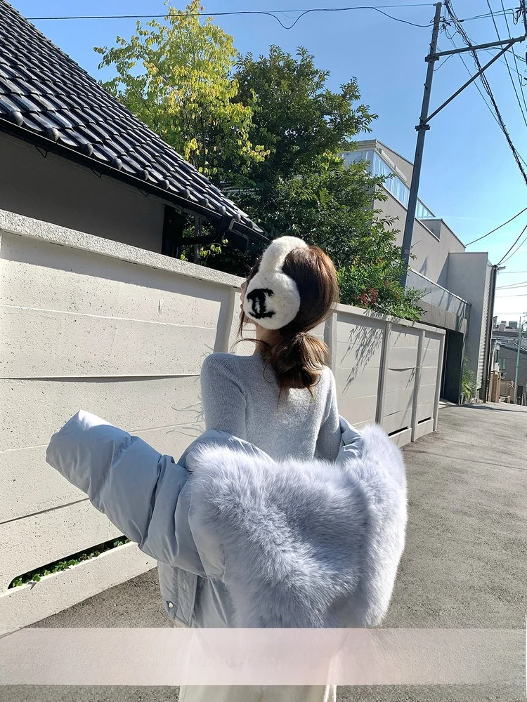 

Blue Fur Collar down Jaet Women's Winter Casual Versatile ort Thi Outerwear YOLI Zhang You Li Daily Wear