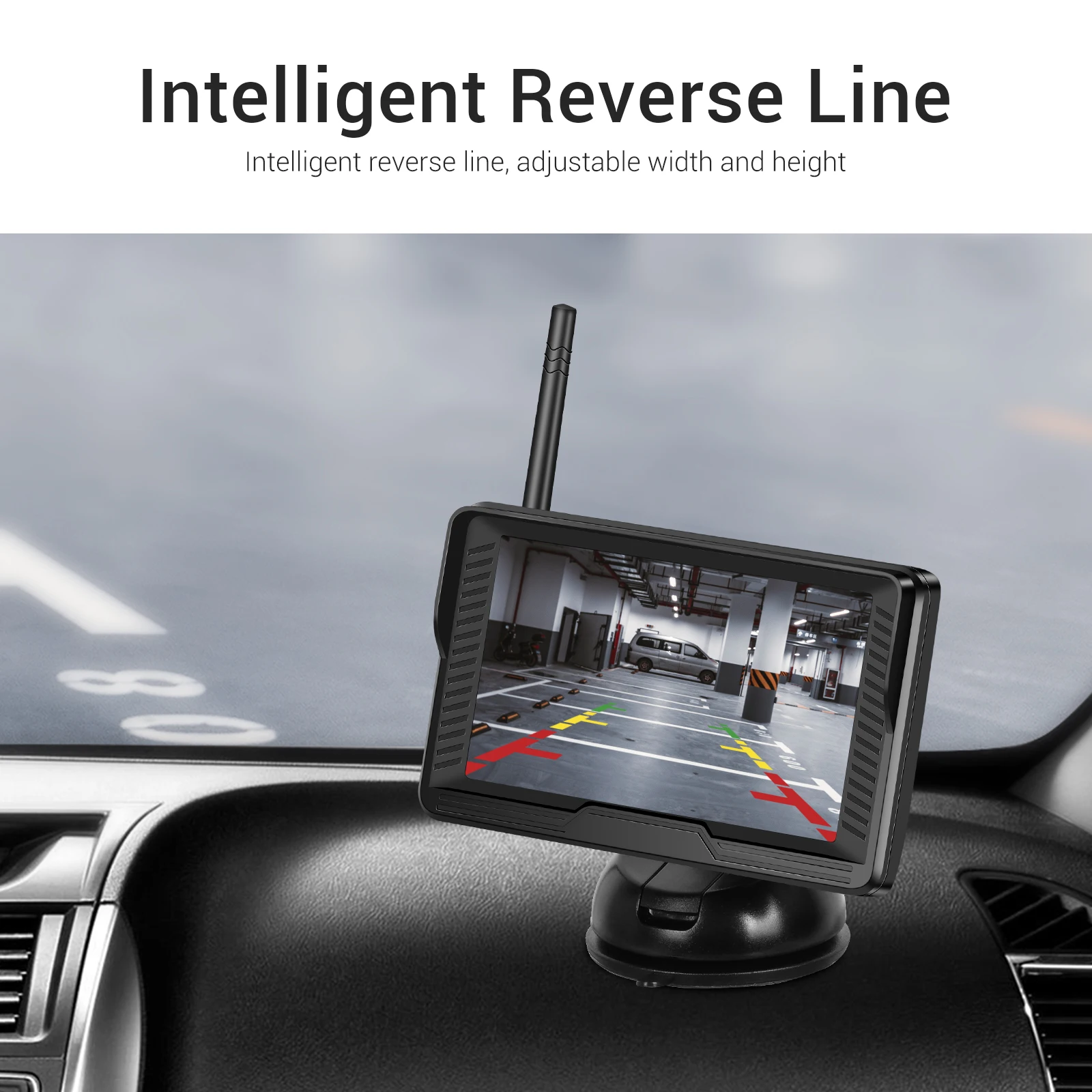 Camecho Car Monitor 4.3 inch HD IPS Screen Wireless Reverse Camera Long Range Waterproof Night Vision Rear View Camera Monitor