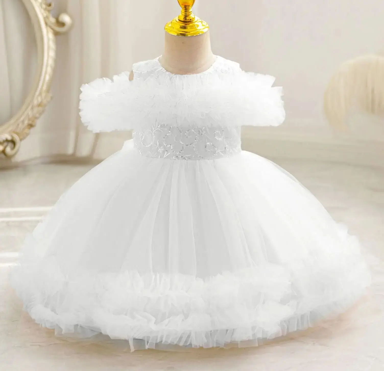 

New Baby Girl Princess Tutu Dress Performance Girl Elegant Dresses Gown Kid Clothes 0-4Years