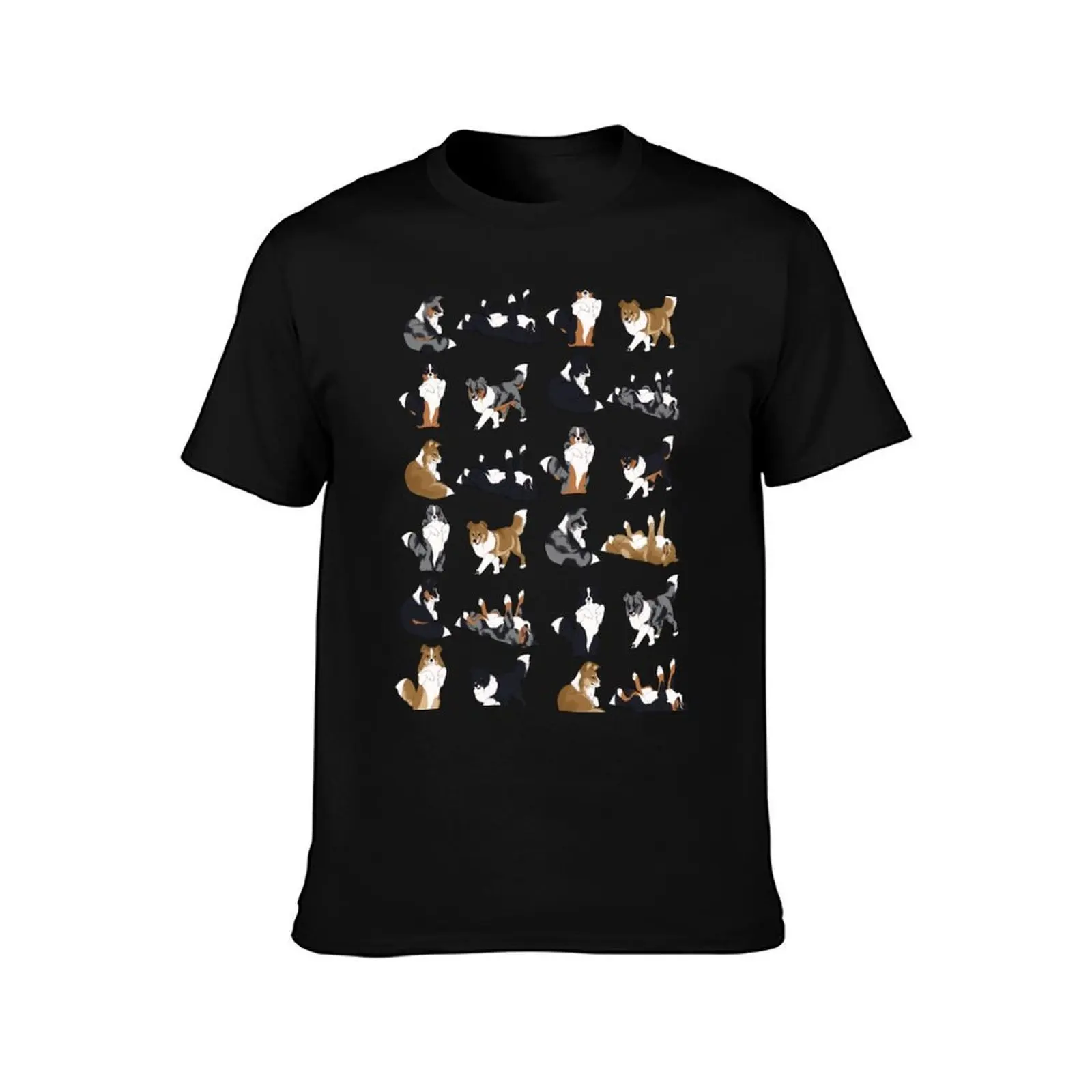 shetland sheepdog tile T-Shirt Casual Loose Short Sleeve Tee for Men T-Shirt