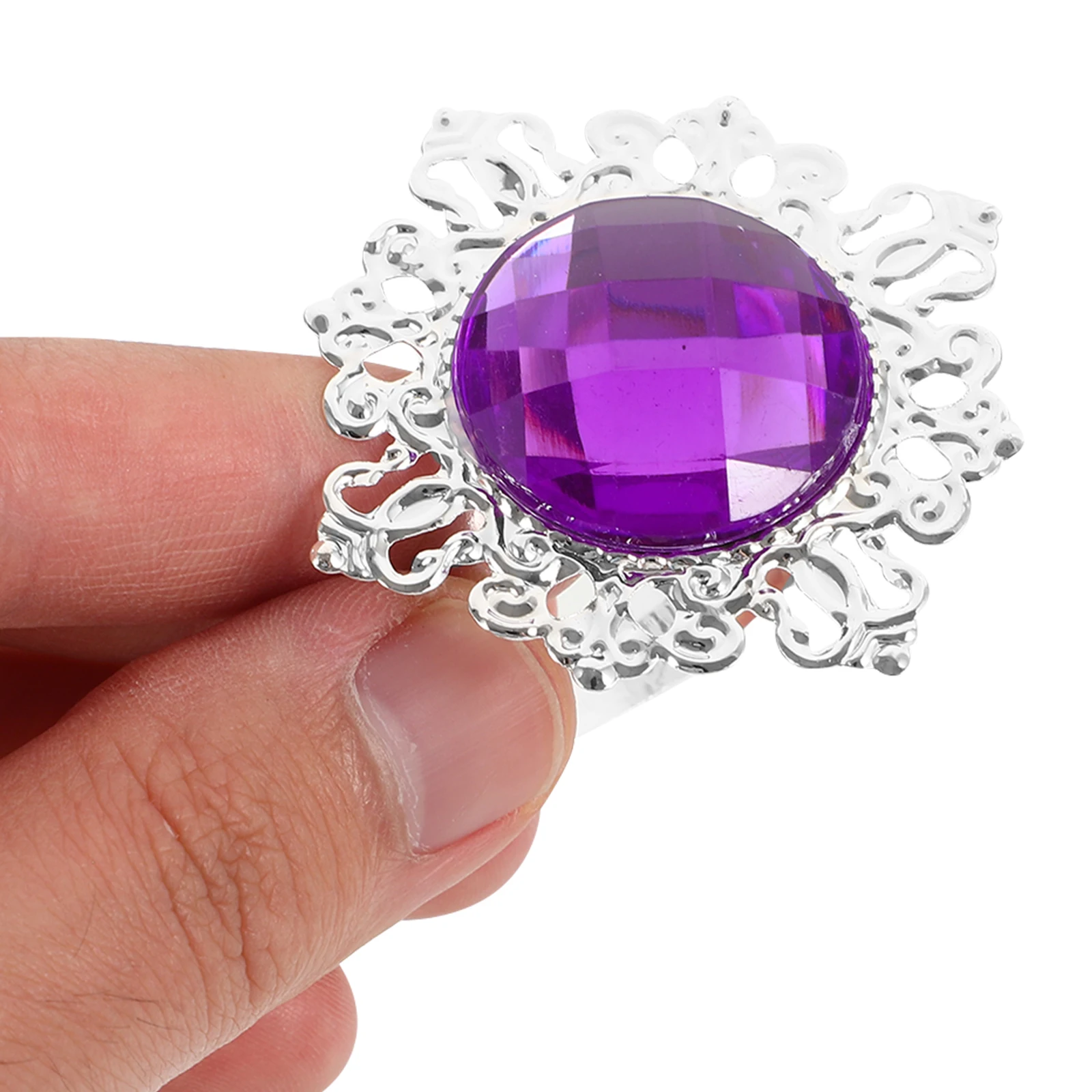 

12 Pcs Napkin Rings Acrylic Iron 5x5cm Purple Wedding Banquet Dinner Table Decorations Kitchen Bar Accessories