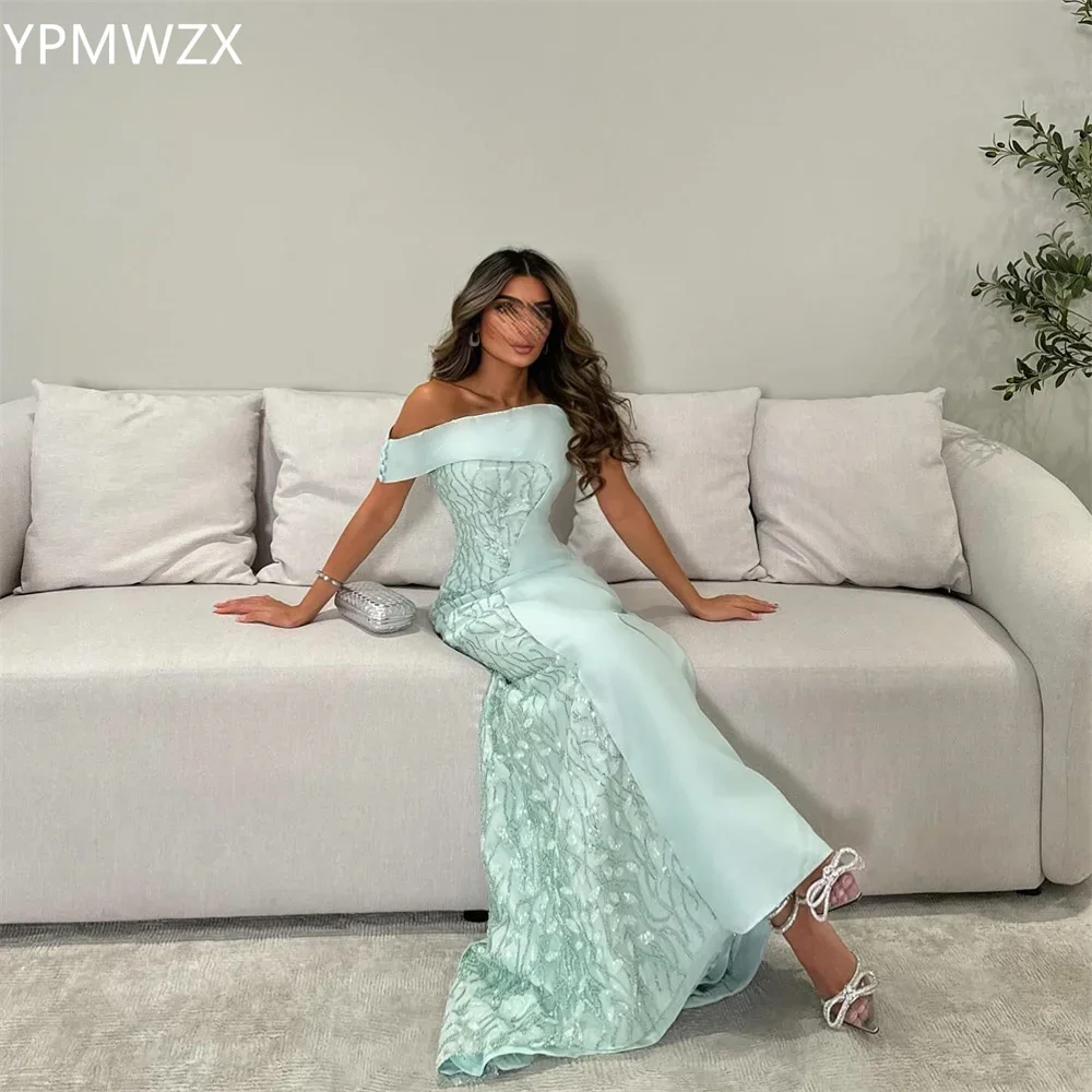 Maßgeschneidertes Abendkleid, formelles Abendkleid, YPMWZX, schulterfrei, Meerjungfrau, bodenlang, Röcke, Pailletten, maßgeschneiderte Anlasskleider Pa