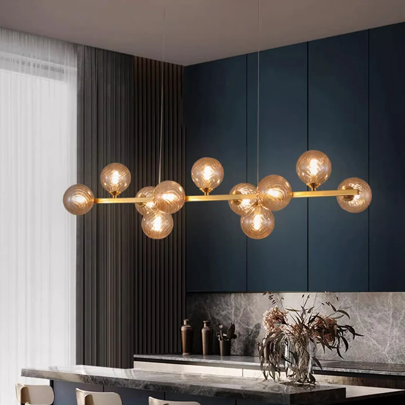 Plafonnier LED suspendu au design moderne, éclairage d'intérieur, luminaire décoratif de plafond, idéal pour un salon ou une salle à manger