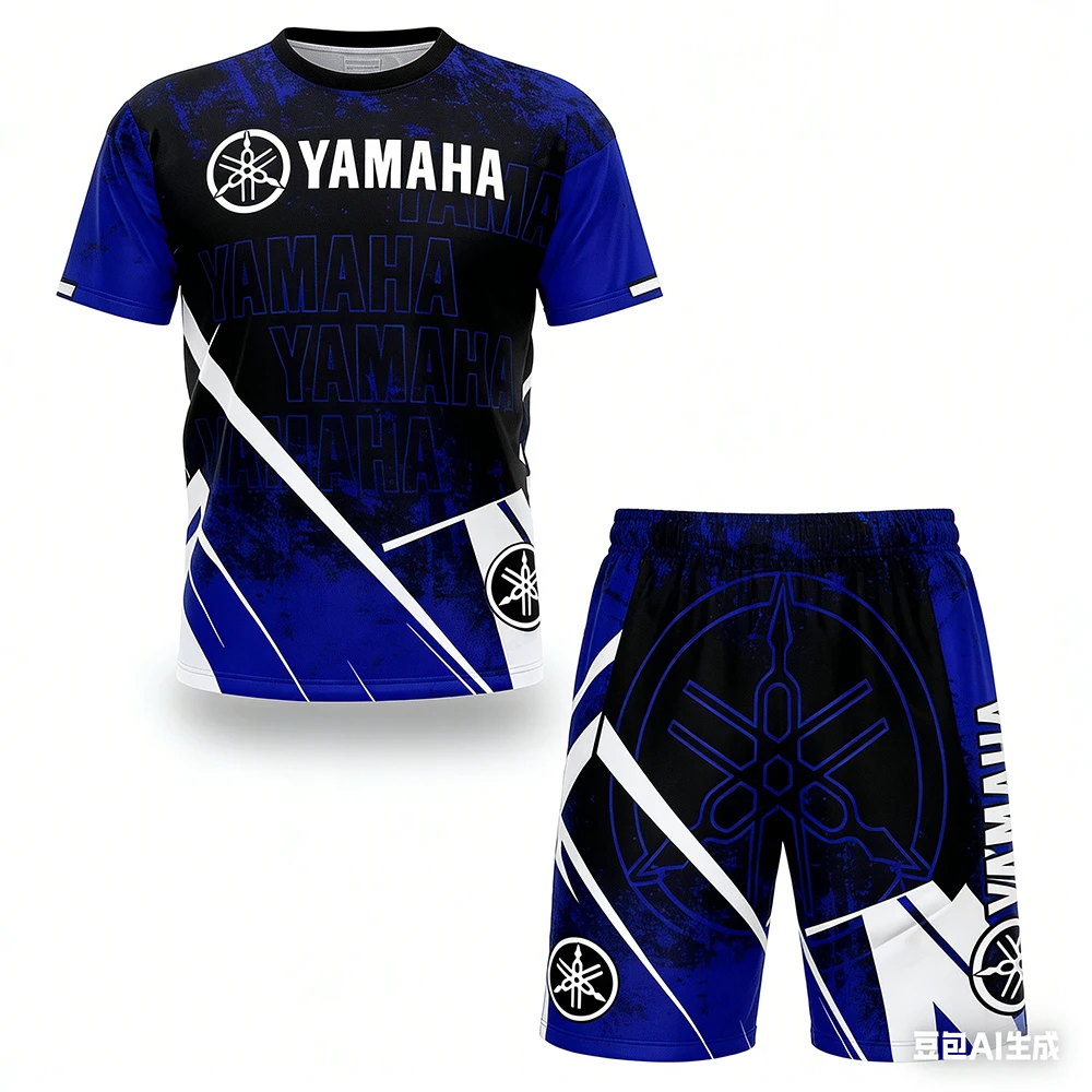 New Summer YAMAHA Men Women Motorcycle Riding T-shirt set Loose Breathable Quick Drying Off-Road Racing Suit Sports T-Shirt ﻿