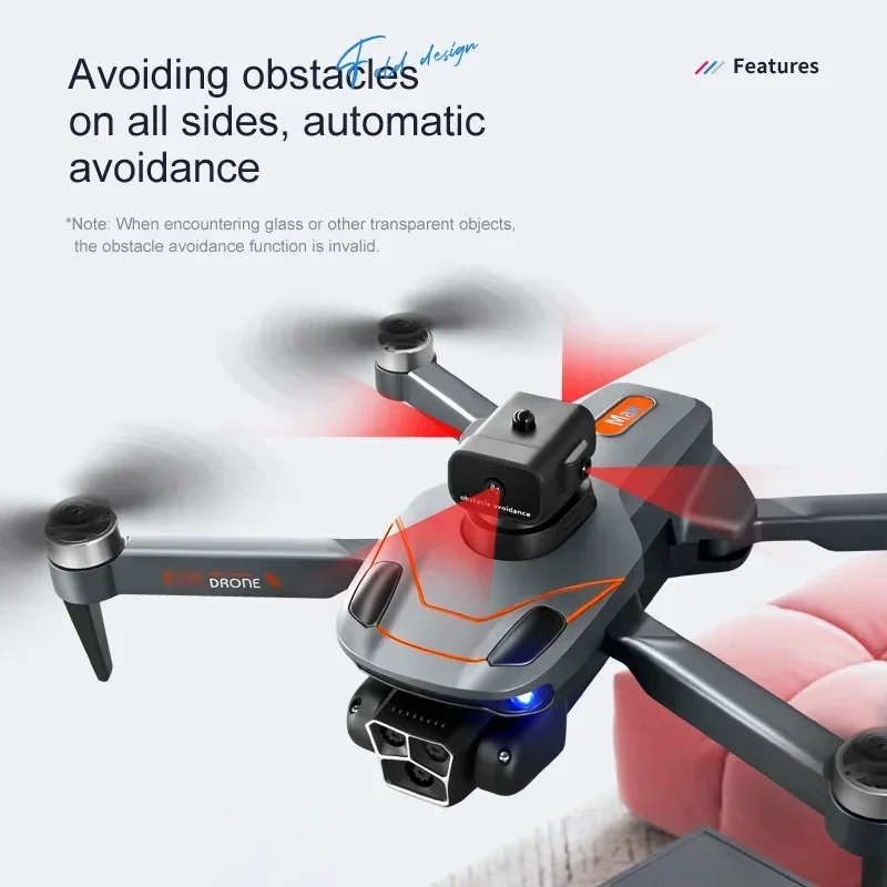 For Xiaomi S115 Drone 4K HD Triple 8K LensOptical Flow Hover Photography RC Plane Brushless Motor Foldable Quadcopter Gifts Toys