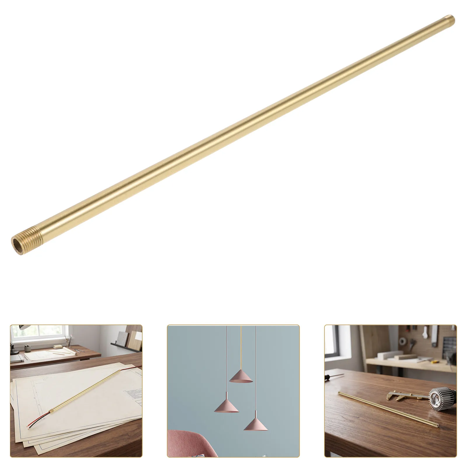 Copper Threaded Stem M10 External Hollow Tube 350Mm Lamp Replacement Part DIY Industrial Wall Lamp Hardware Lighting Suspension