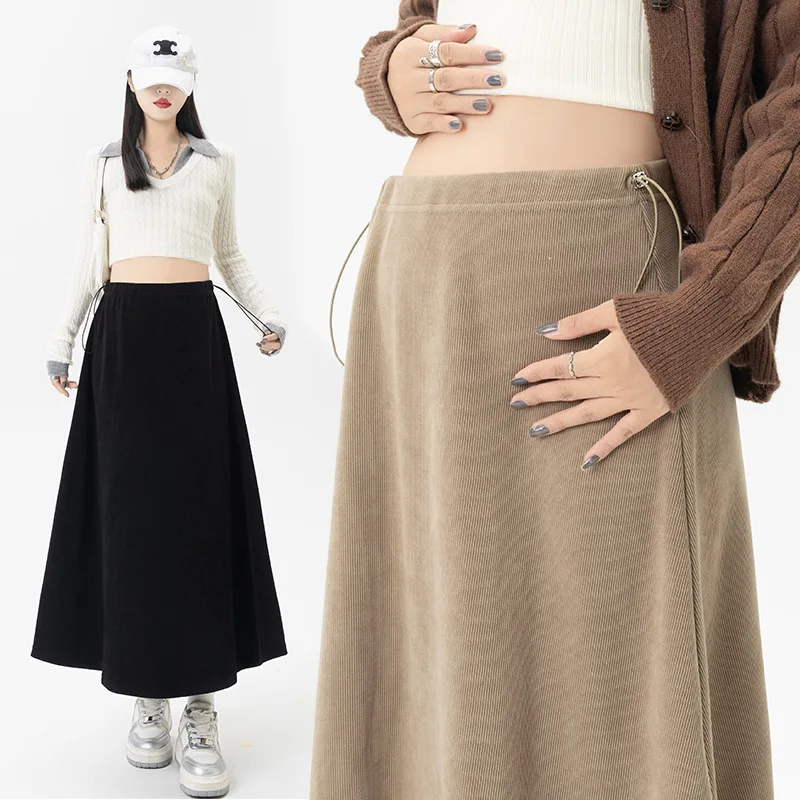 Maternity Maternity Skirt Maillard Long Pleated Solid Color Pregnant Women Casual Daily Wear Autumn Winter Spring Polyester Spandex - Aliexpress Deal