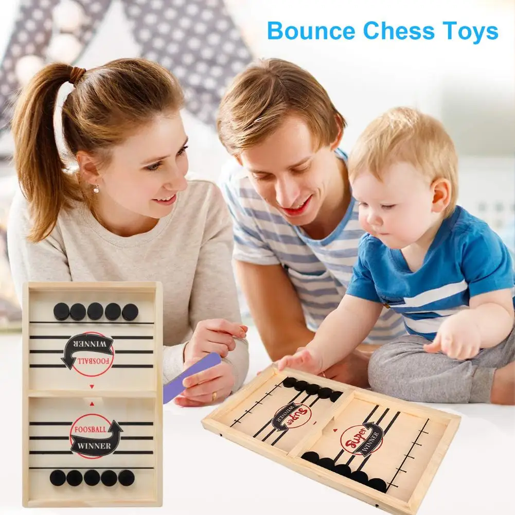 High-quality Basswood Chess Set Bouncing Chess Game Fun Toy for Kids Adults Basswood Board Exciting Ejection Chess for Family