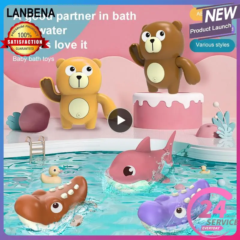 

Children Bath Playing Toys Clockwork Swimming Animal Floating Cartoon Animal Infant Baby Early Education Bathroom Beach Gifts