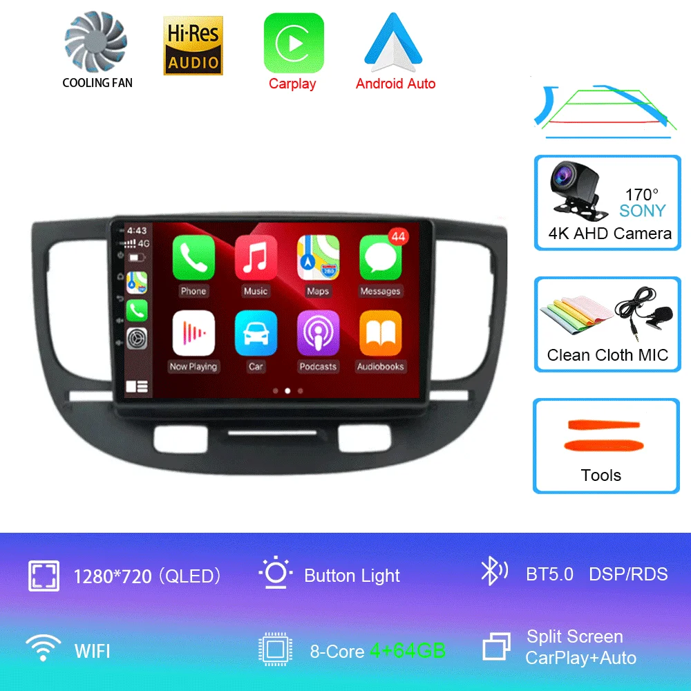 Voor Kia RIO 2 RIO2 2005 - 2011 Android 16 Bluetooth WIFI autoradio multimediaspeler GPS geen 2 Din gratis auto 360 camera 4G