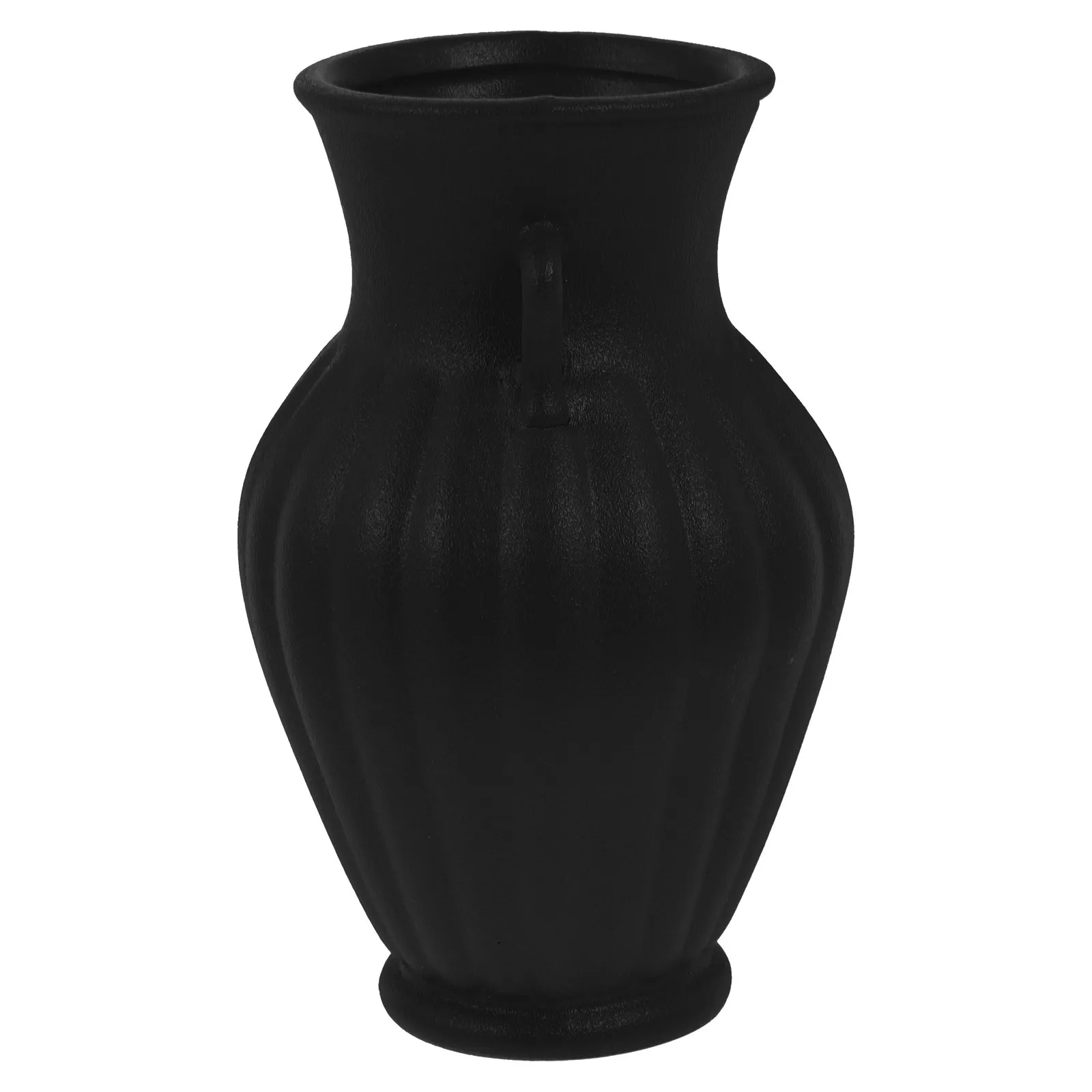 

1Pcs Chic Double Ear Black Ceramic Vase Decorative Flower Arrangement Home Office Planter Simple Vase Home Decor