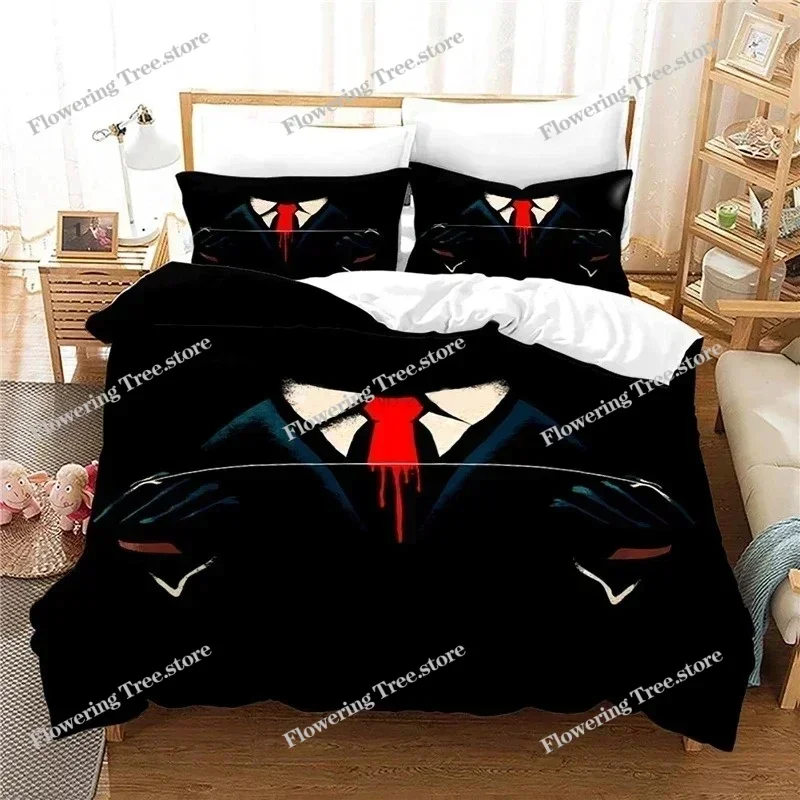 Game Hitman Killer Bedding Set Boys Girls Twin Queen Size Duvet Cover Pillowcase Bed Kids Adult Fashion Home Textileextile029963