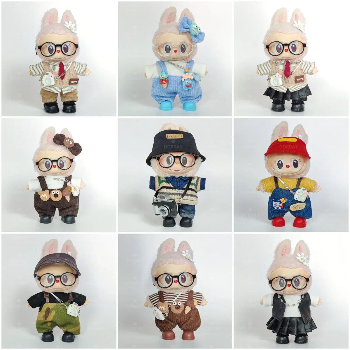 

Clothes for Labubu Plush Doll Clothes, Wearable Keychain Gardener Outfit Set