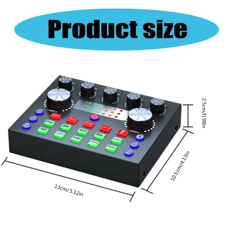 Podcast Microphone Sound Card Mixer Sound Board with Voice Changer Podcast Equipment Condenser Microphone for Phone/PC
